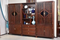 佛山新中式家具餐廳玻璃背景墻效果圖，潮流玻